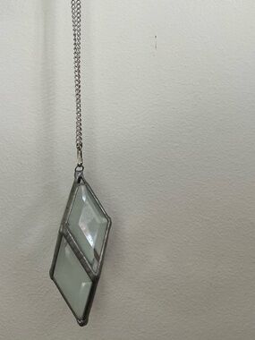 Diamond Unique Water Prism Hanging - Clear and Silver